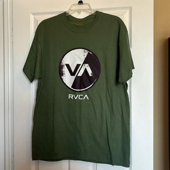 RVCA men’s green short sleeve graphic tee shirt size large - Picture 1 of 7